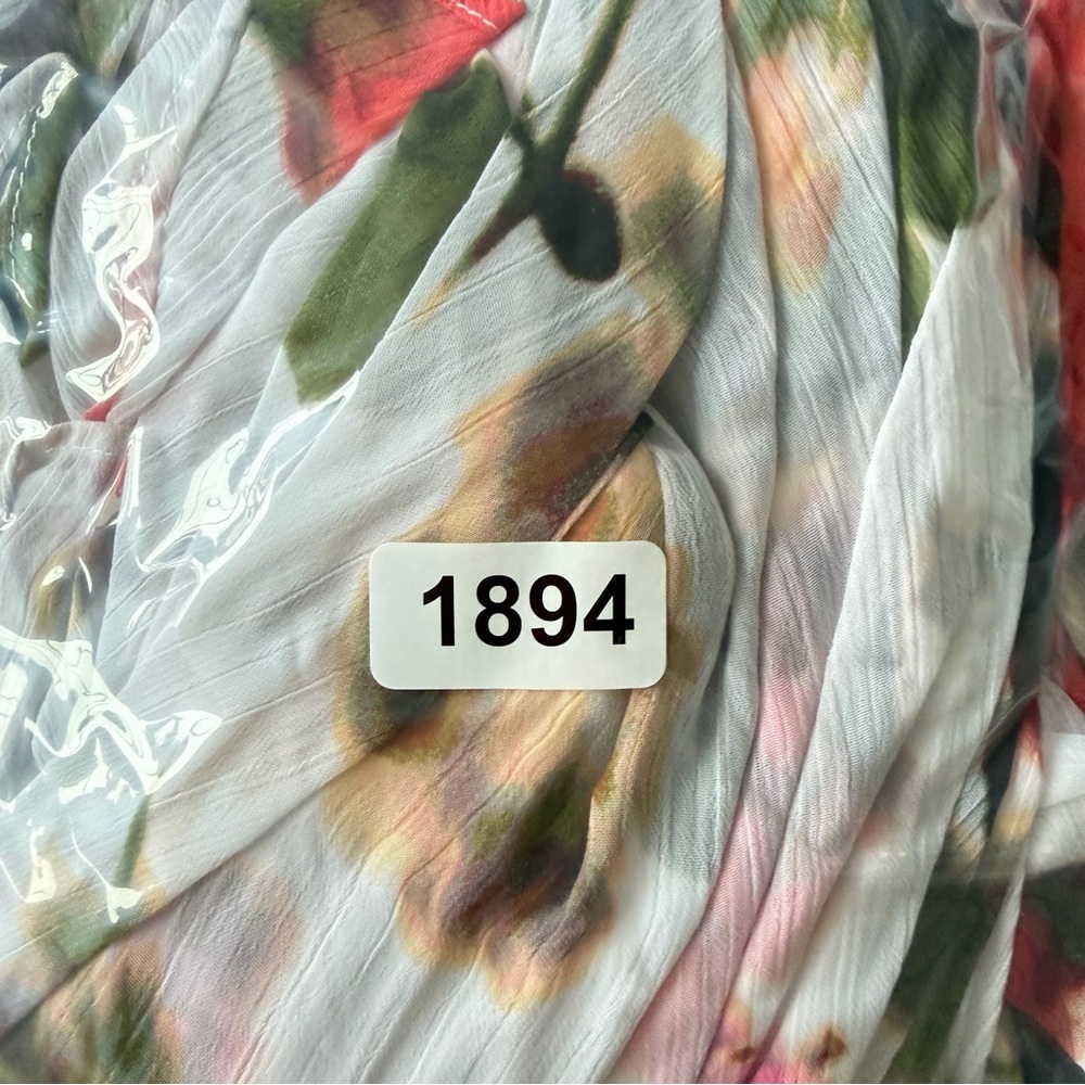 Calvin Klein White Floral-print Faux-wrap Chiffon High-low Dress 4 41894 - Picture 14 of 14